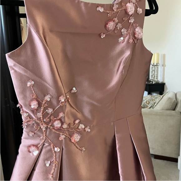 Nwot Teri Jon dress women size 4 pink blush with embellishments - Picture 12 of 13